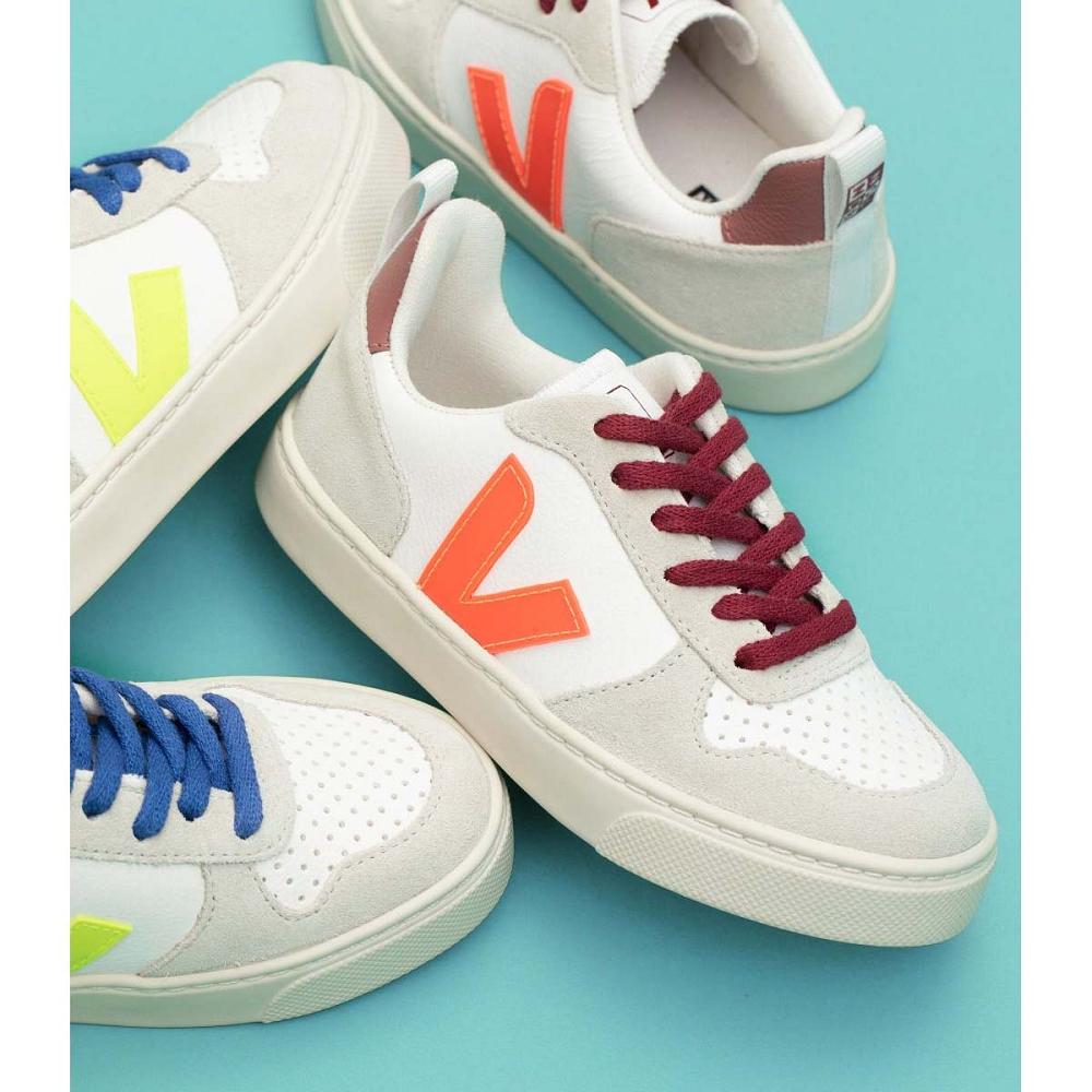 Veja V-10 BONTON Kids' Sneakers White/Orange | NZ 838UZG